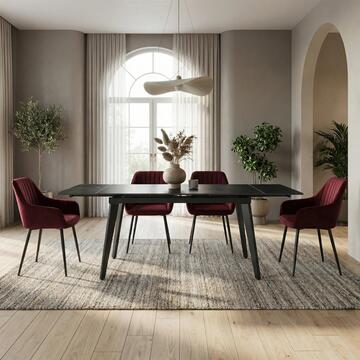 Poltroncina Moderna Bourdeaux Nemesi con Gambe in Ferro e Rivestimento Effetto Velvet 61x56 h82 cm