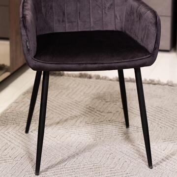 Poltroncina Moderna Nero Nemesi con Gambe in Ferro... - Marino Fa Mercato