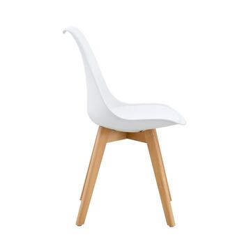 Set 4 Sedie Moderne Bianche con Gambe in Legno Massello... - Marino Fa Mercato