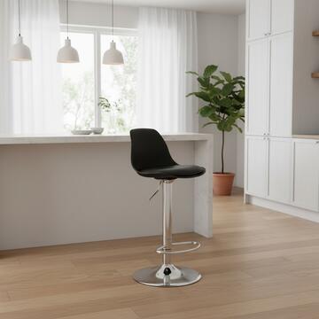 Sgabello Stian con Elevazione a Gas 39x82x38 cm - Nero