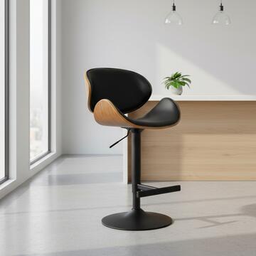 Sgabello Earland con Elevazione a Gas 52x93x54 cm - Nero