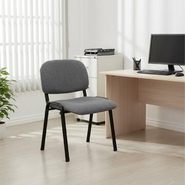 Sedia Beta da Ufficio Grigia 54,5x58 h 81,5cm con Imbottitura e Struttura in Metallo