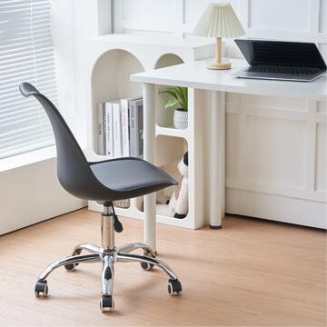 Sedia Moderna Kurt con Elevazione a Gas e Rotelline 47x56 h 82cm - Nera