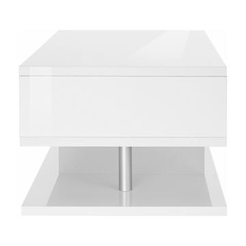 Tavolino Soggiorno Moderno Zeta Bianco Laccato 90x41x55cm - Marino Fa Mercato