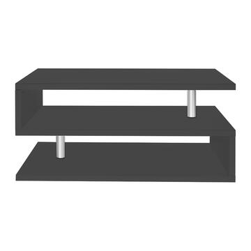 Tavolino Soggiorno Moderno Zeta Antracite Opaco 90x41x55cm - Marino Fa Mercato