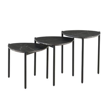 Set 3 Tavolini da Caffè Dain Cemento 50x40 + 50x46 + 50x52cm