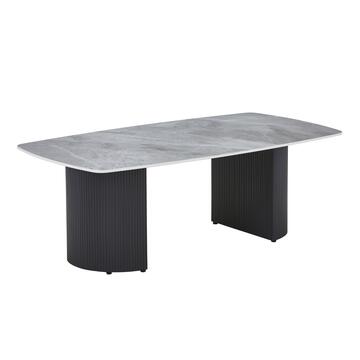 Tavolino Moderno da Caffè con Piano in Ceramica e Gambe in Metallo Laerte 130x70 h46,50 cm