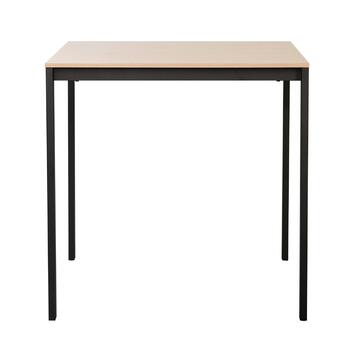 Tavolo 75x75cm in Metallo con Piano in Melaminico Rovere