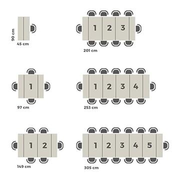 Tavolo Console Pratika 51/300x90cm Ardesia - Marino Fa Mercato