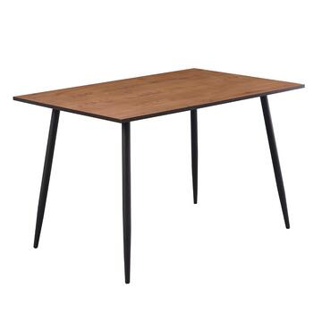 Tavolo Moderno da Pranzo Axis Rovere 120x80 h76 cm con Piano in MDF e Finitura Melaminica + Gambe in Metallo Nero