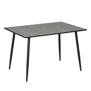 Tavolo Moderno da Pranzo Axis Grigio 120x80 h76 cm con Piano in MDF e Finitura Melaminica + Gambe in Metallo Nero