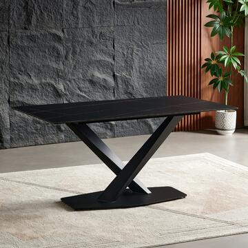 Tavolo da Pranzo Moderno Mecko Nero - 160x90 h75 cm... - Marino Fa Mercato