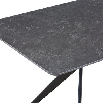Tavolo Moderno con Piano in Ceramica Antracite e Gambe... - Marino Fa Mercato