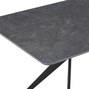 Tavolo Moderno con Piano in Ceramica Antracite e Gambe... - Marino Fa Mercato