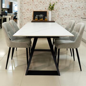 Tavolo Moderno Allungabile Bianco in Ceramica Effetto... - Marino Fa Mercato