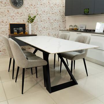 Tavolo Moderno Allungabile Bianco in Ceramica Effetto... - Marino Fa Mercato