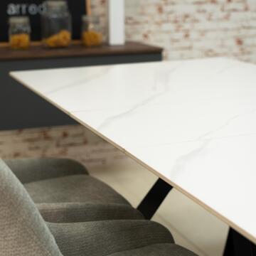 Tavolo Moderno Allungabile Bianco in Ceramica Effetto... - Marino Fa Mercato