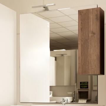 Specchio con 1 pensile per bagno moderno rovere