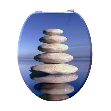 Sedile Copri Tavoletta WC Fantasia Pietre - 37,5x43,5 cm - Universale - per Bagno