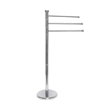 Piantana Porta Asciugamani Jad da Terra in Acciaio Inox - 22x22 h85,5 cm - con 3 Rami - Effetto Specchio