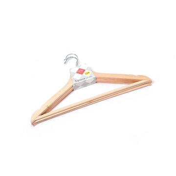 Confezione3 Stampelle/Grucce Appendiabiti in Legno per Armadio