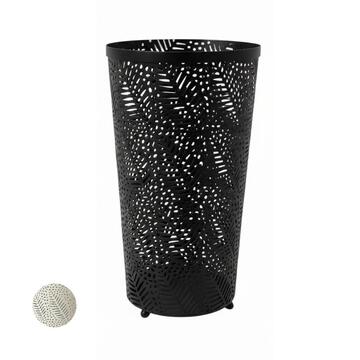 Portaombrelli in Metallo con Motivo Foliage Traforato - 24x24 h45 cm - Nero/Bianco (Scegli il colore dopo l'ordine)