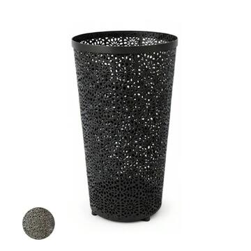 Portaombrelli in Metallo con Motivo Traforato - 24x24 h45 cm - Nero/Grigio (Scegli il colore dopo l'ordine)