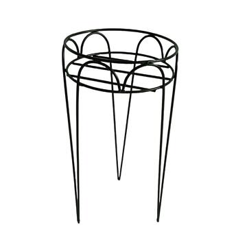 Portavaso Fran in Ferro Verniciato Nero - 24,5x24,5 h53,5 cm - per Interno, Ingresso, Soggiorno, Veranda, Terrazza