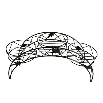 Fioriera Trix in Ferro Verniciato Nero - 62x21 h30 cm - per Interno, Ingresso, Soggiorno, Veranda, Terrazza