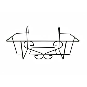 Balconiera/Porta Vaso Sospeso Style 42x18,5 h27 cm in Ferro Verniciato Nero - per Terrazza, Balcone, Finestra