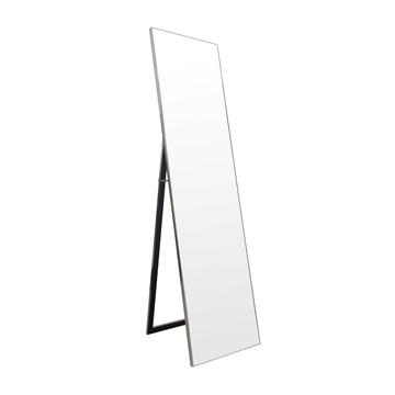 Specchiera da Terra Rettangolare Argento con Piede 40x150 cm, Specchio a Figura Intera Moderno