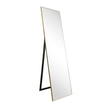 Specchiera da Terra Rettangolare Oro con Piede 40x150 cm, Specchio a Figura Intera Moderno