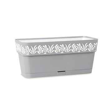 Balconetta Opera Gaia in Polipropilene Grigio/Bianco - 30x13 h12 cm - per Giardino, Terrazza, Veranda, Balcone