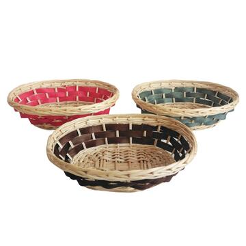 Cesto in Vimini King 35x27 h10 cm - Rosa/Marrone/Verde Salvia (Scegli il colore dopo l'ordine)