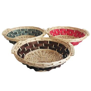Cesto in Vimini King 40x40 h13 cm - Rosa/Marrone/Verde...