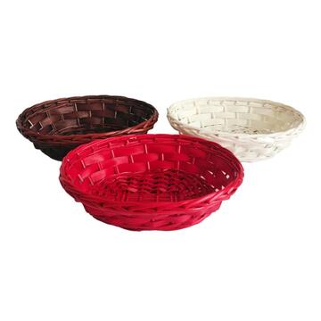 Cesto in Vimini 35x27 h10 cm - Rosso/Marrone/Bianco (Scegli il colore dopo l'ordine)