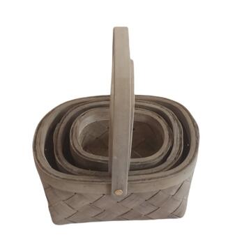 Set 3 Cesti Ced con Manico Portaoggetti in Legno di... - Marino Fa Mercato