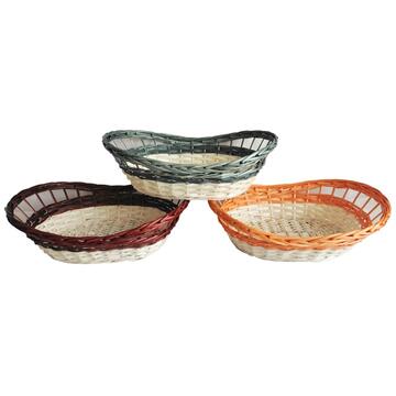 Cesto in Vimini Bikol 48x35 h17 cm - Miele/Marrone/Grigio (Scegli il colore dopo l'ordine)