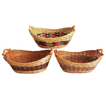 Cesto in Vimini Oval Biggy 51x39 h15/19 cm - Multicolor/Marrone/Tortora (Scegli il colore dopo l'ordine)