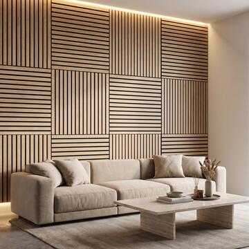 Pannello Acustico Naturale 60x60 cm Fonoassorbente per Parete e Soffitto