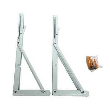 Set 2 Reggimensola Pieghevoli 35 cm Bianchi, Supporto a Parete per Mensole