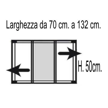Zanzariera estensibile alluminio grigio Telesio 70x50 - Marino Fa Mercato