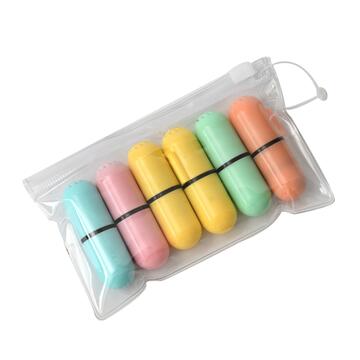 Confezione 6 Mini Evidenziatori Pastello