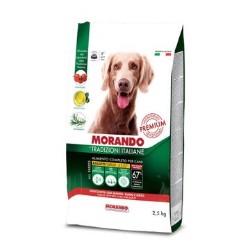 Morando Crocchette per Cani Adulti con Suino, Manzo e Orzo 2,5 Kg