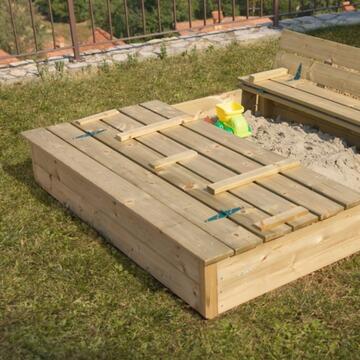 Sabbiera per Bambini Smart in Legno di Pino 112x112cm... - Marino Fa Mercato