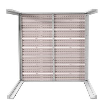 Tavolo da Esterno Blow Quadrato 78x78 h74 cm - con Struttura in Metallo e Design a Doghe Effetto Legno - Bianco/Beige