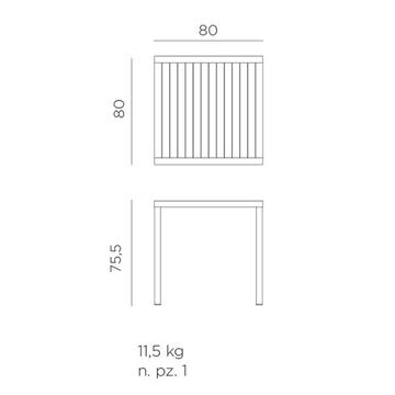 Nardi Tavolo da Giardino Cube 80x80 h 75,5cm, Made... - Marino Fa Mercato