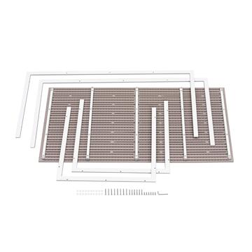 Tavolo da Esterno Blow 156x78 h74 cm - con Struttura in Metallo e Design a Doghe Effetto Legno - Bianco/Beige