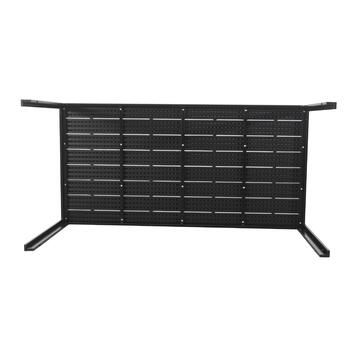 Tavolo da Esterno Blow 156x78 h74 cm - con Struttura in Metallo e Design a Doghe Effetto Legno - Nero