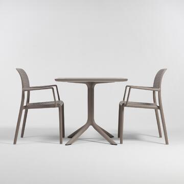 Sedia Bora tortora con braccioli da giardino, impilabile,... - Marino Fa Mercato